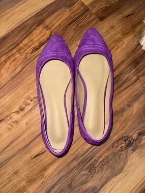 Ollio Violet Pointed-Toe Flats